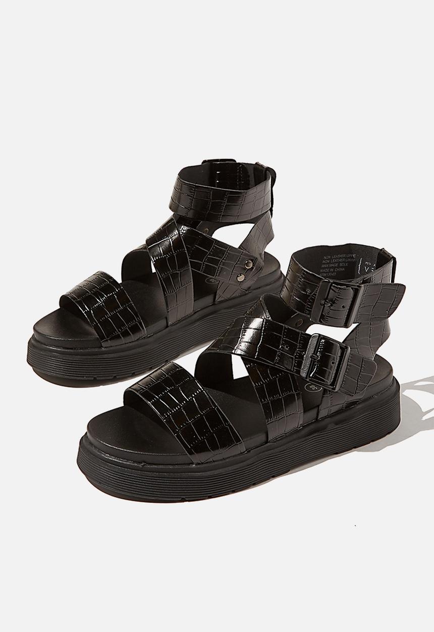 Cotton On - Gladiator combat sandal - black