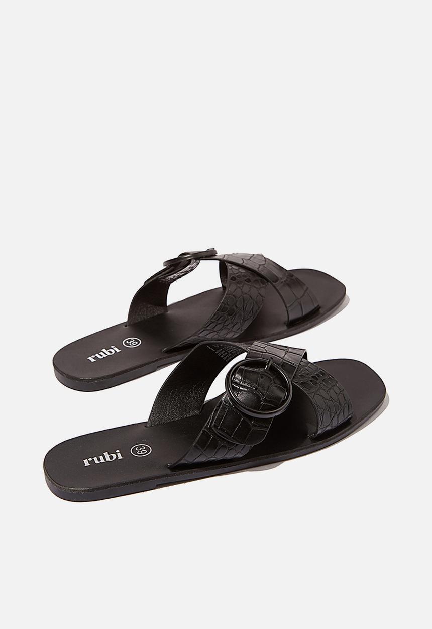 Cotton On - Freya xover buckle slide - black