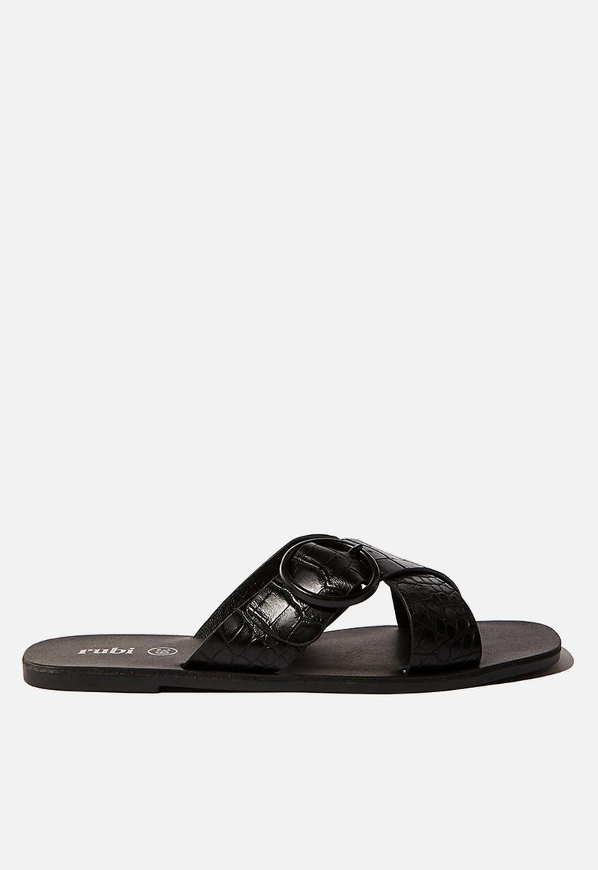 Cotton On - Freya xover buckle slide - black