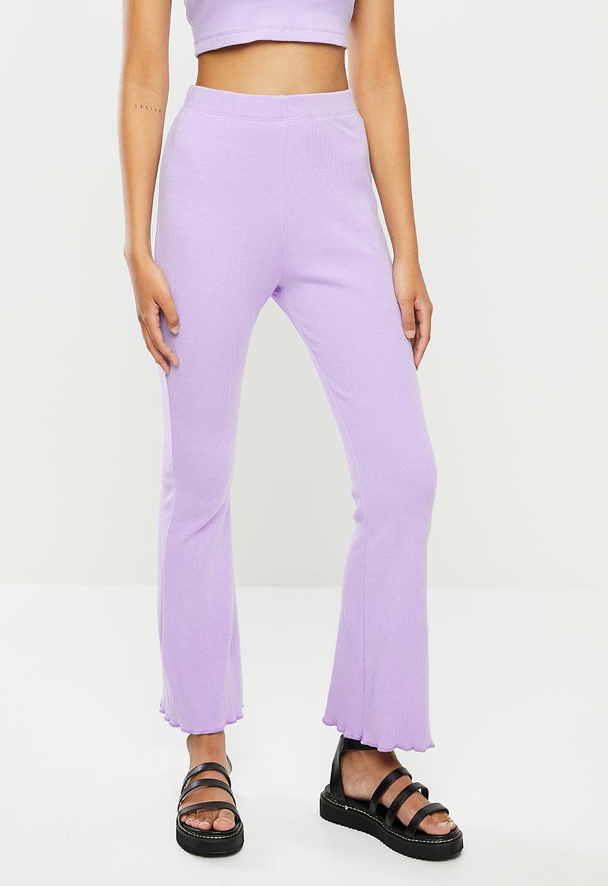 Blake - Ribbed flare pant - lilac