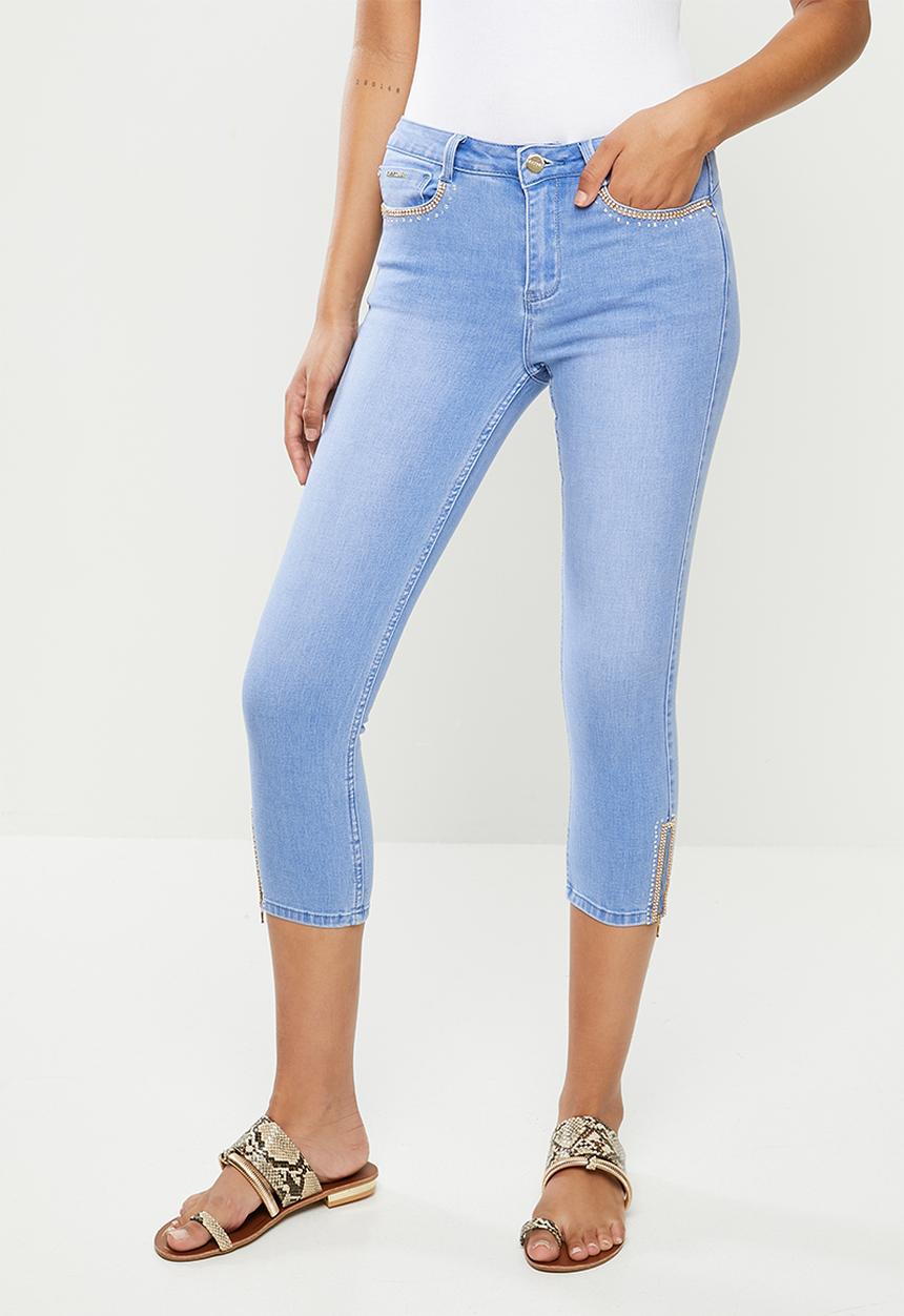 SISSY BOY - Fiesty axel capri with side zip - blue