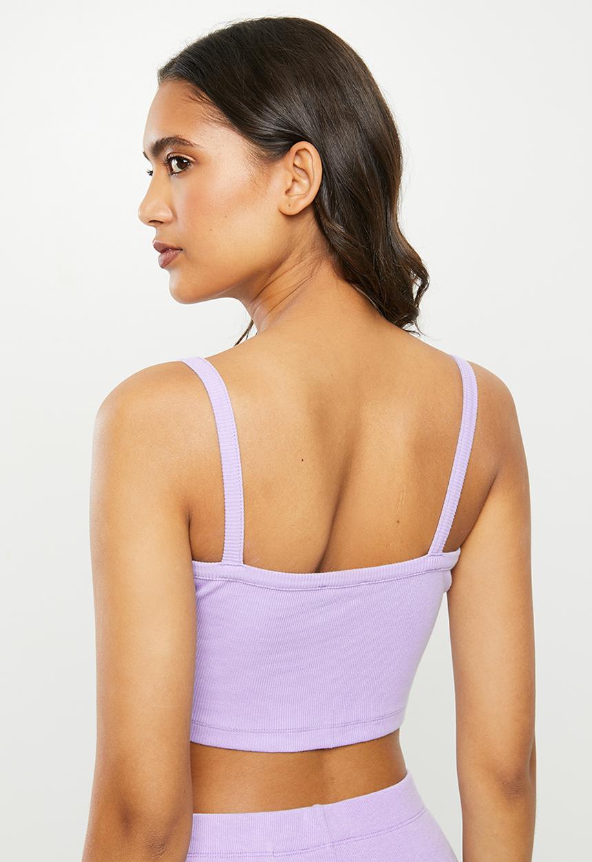 Blake - Ribbed cami crop top - lilac