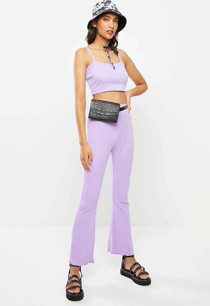 Blake - Ribbed cami crop top - lilac