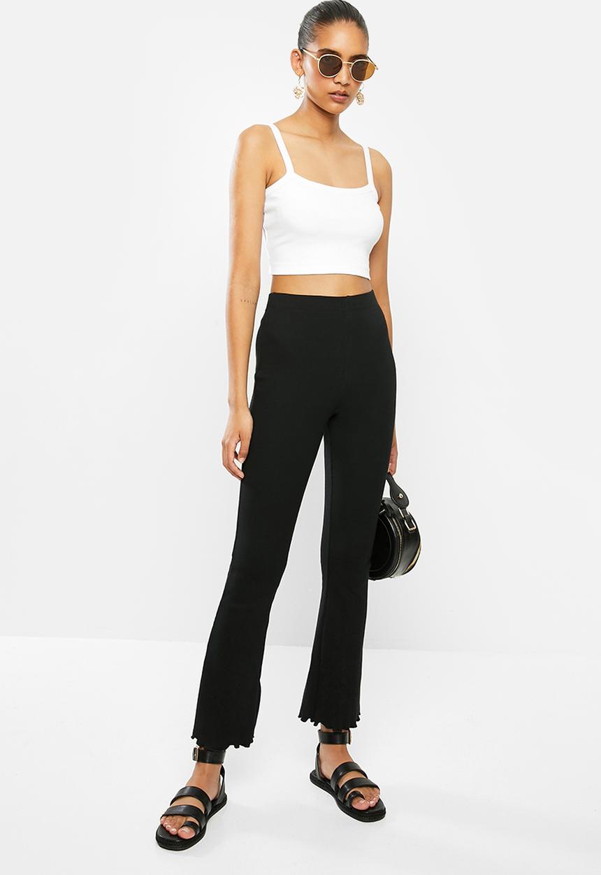 Blake - Ribbed cami crop top - white