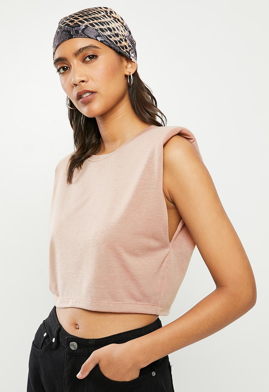 Blake - Cropped muscle tee - pink 