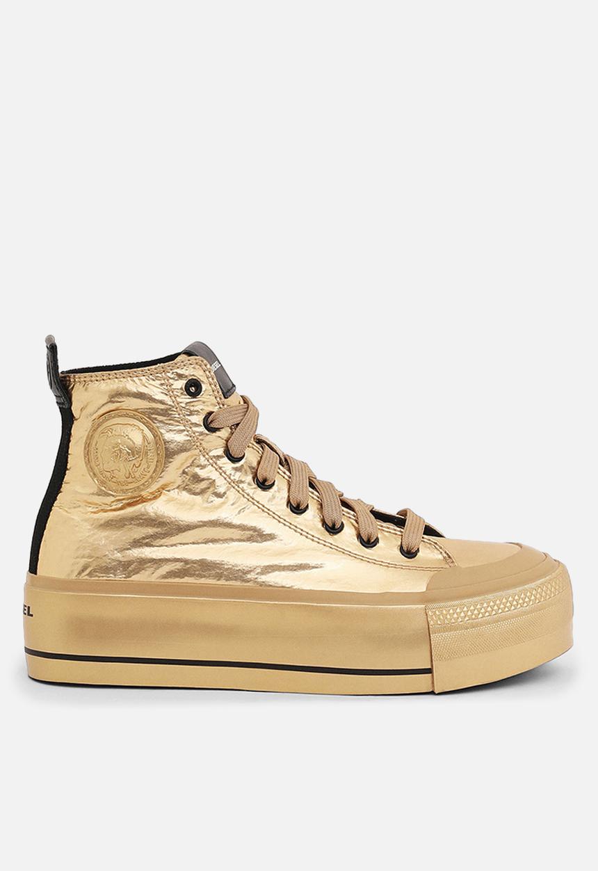 Diesel  - S-astico mc wedge sneakers - gold
