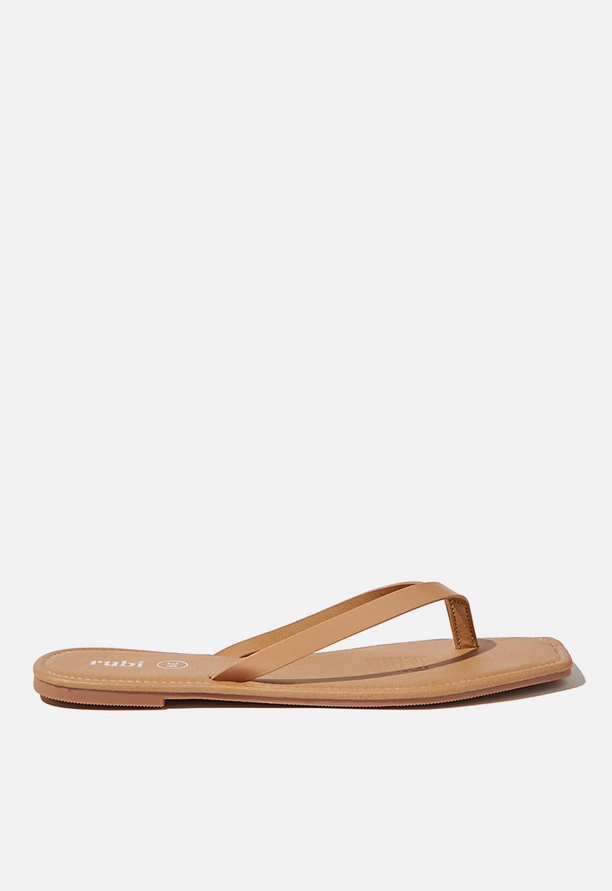 Cotton On - Everyday stella square toe thong - camel 