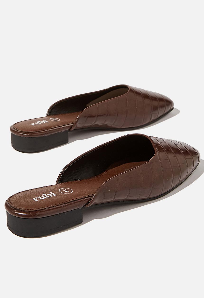 Cotton On - Jeri square line mule  - chocolate 