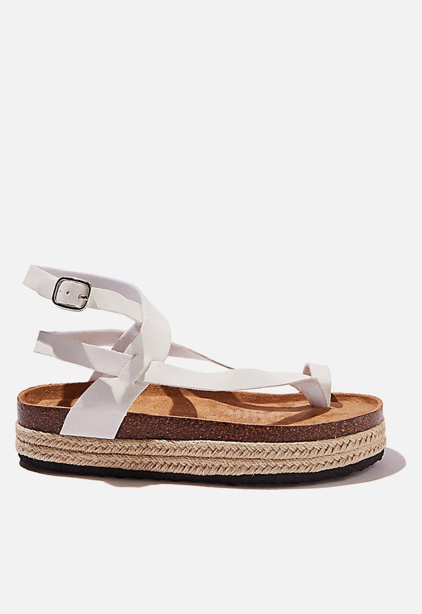 Cotton On - Ally flatform sandal - white