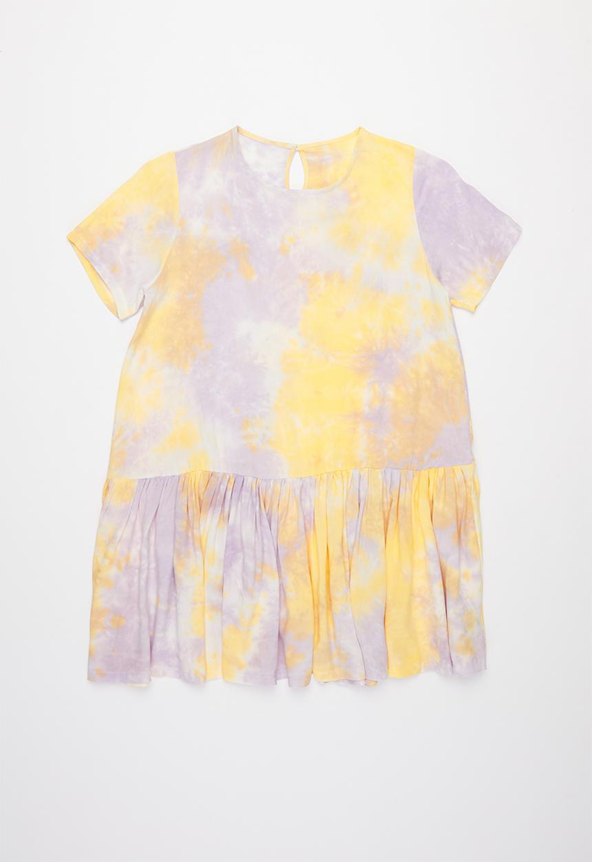 Rebel Republic - Tie dye tier dress - orange & purple 