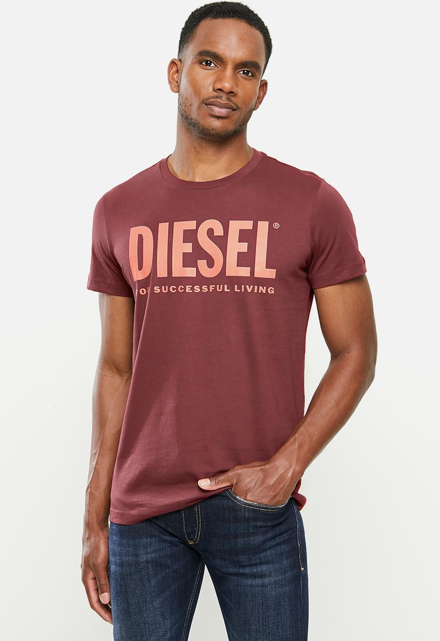Diesel  - T-diego-logo T-shirt - burgundy