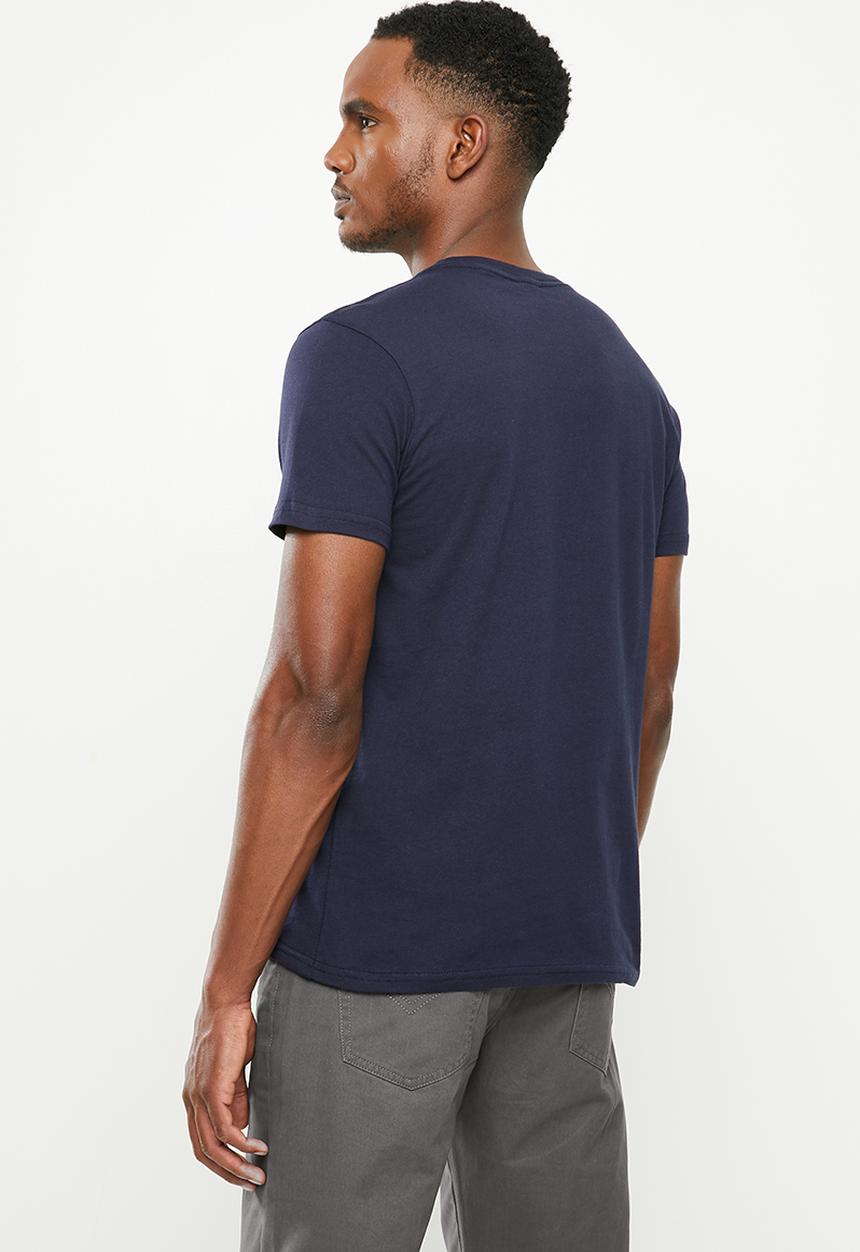 SOVIET - Springsteen slim fit short sleeve crew neck tee - navy