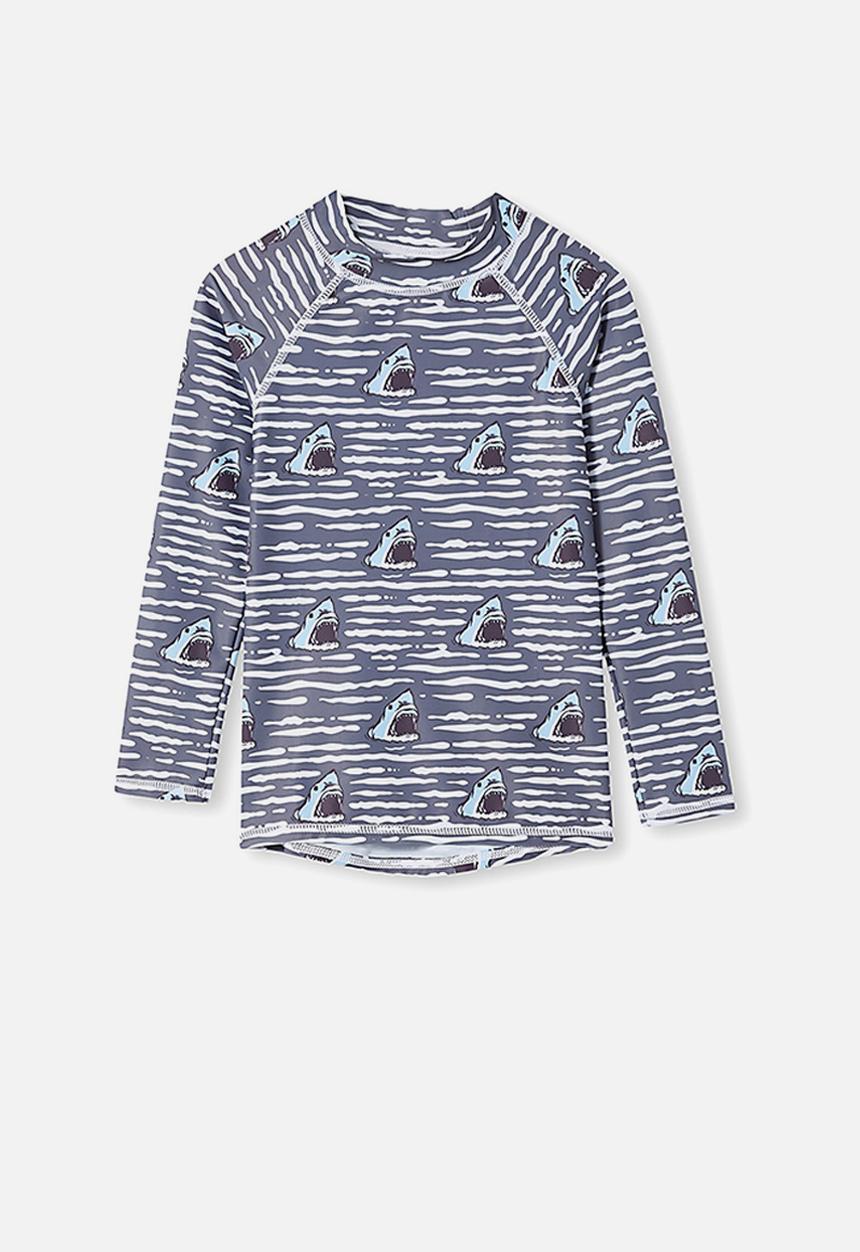 Cotton On - Flynn long sleeve raglan rash vest - vintage navy
