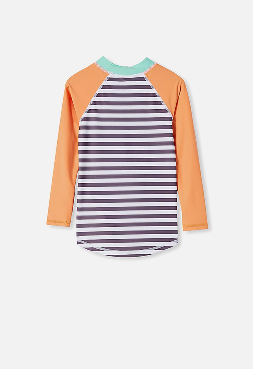 Cotton On - Flynn long sleeve raglan rash vest - multi 