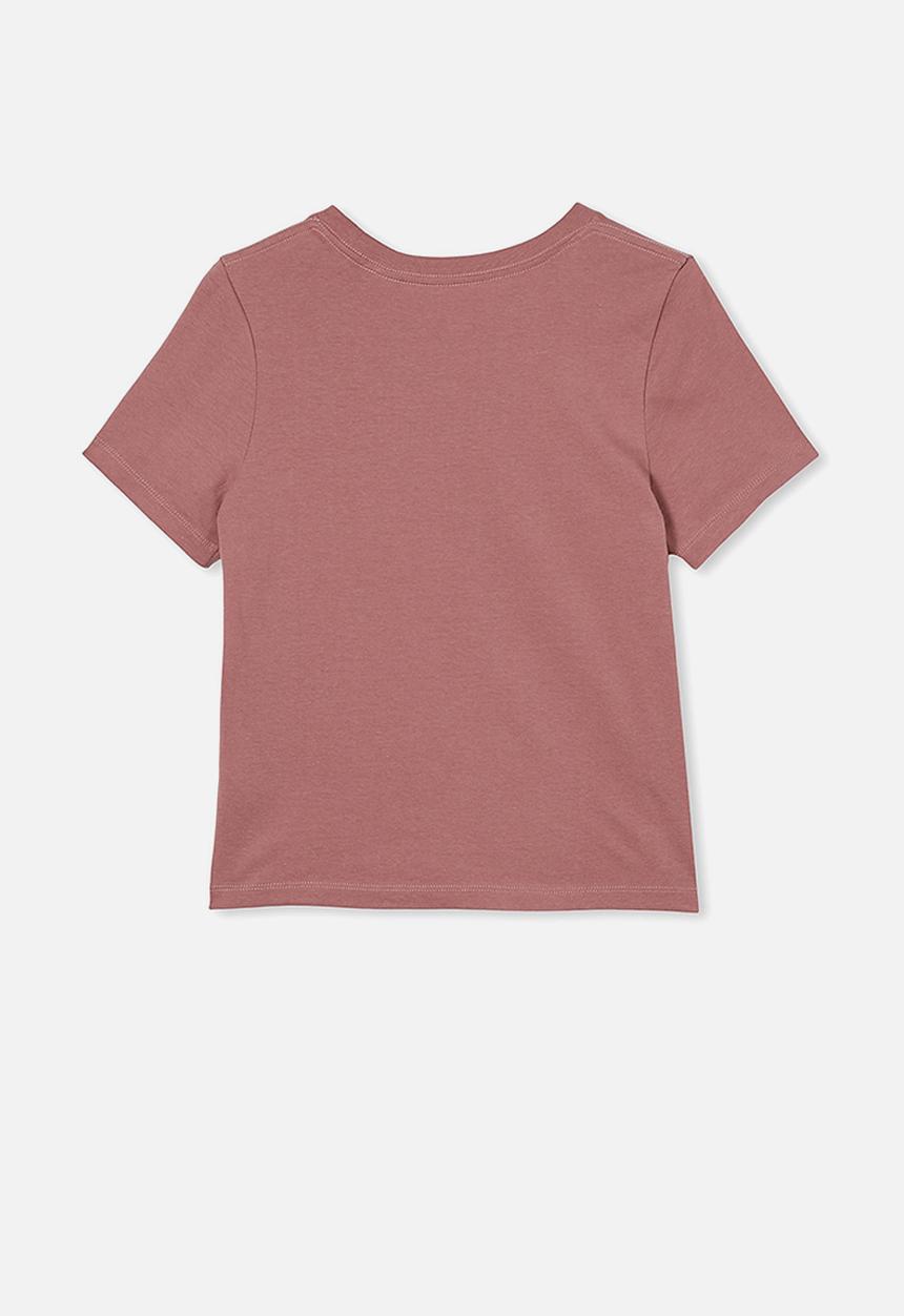 Free by Cotton On - Girls classic short sleeve tee - dusty berry