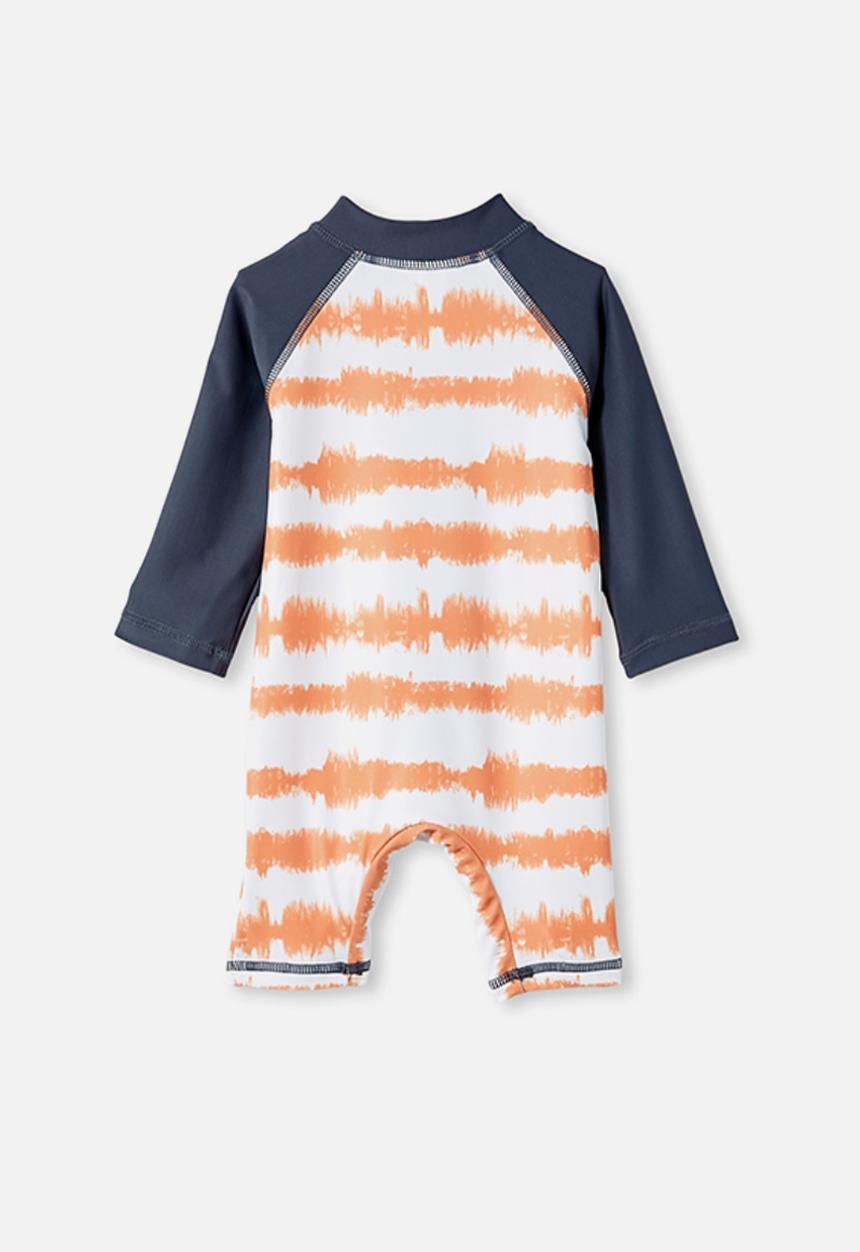 Cotton On - Cameron long sleeve swimsuit - dark melon tie dye