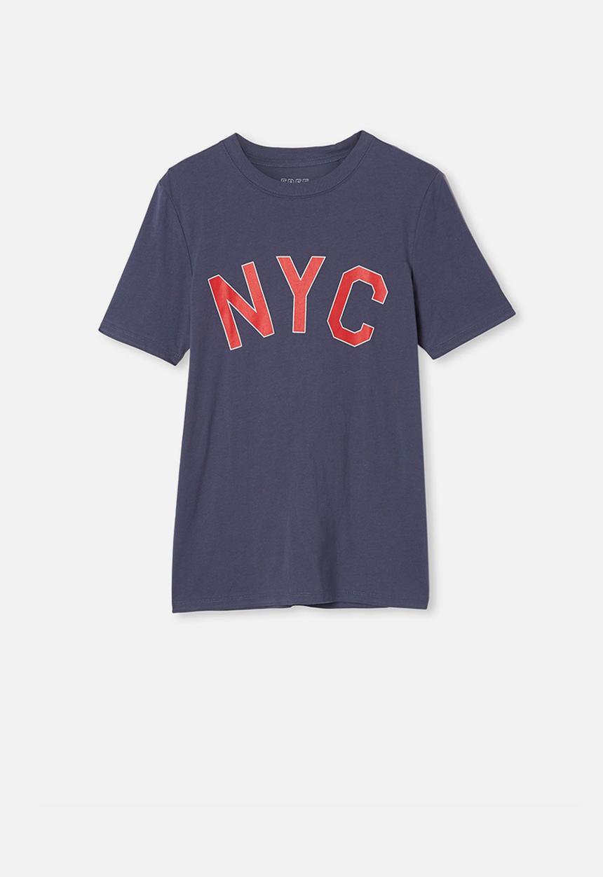 Free by Cotton On - Free boys skater short sleeve tee - vintage navy