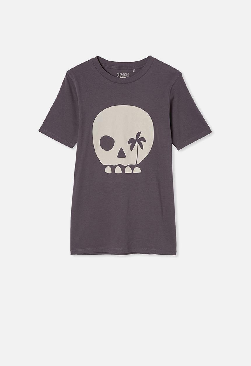 Free by Cotton On - Free boys skater short sleeve tee - grey