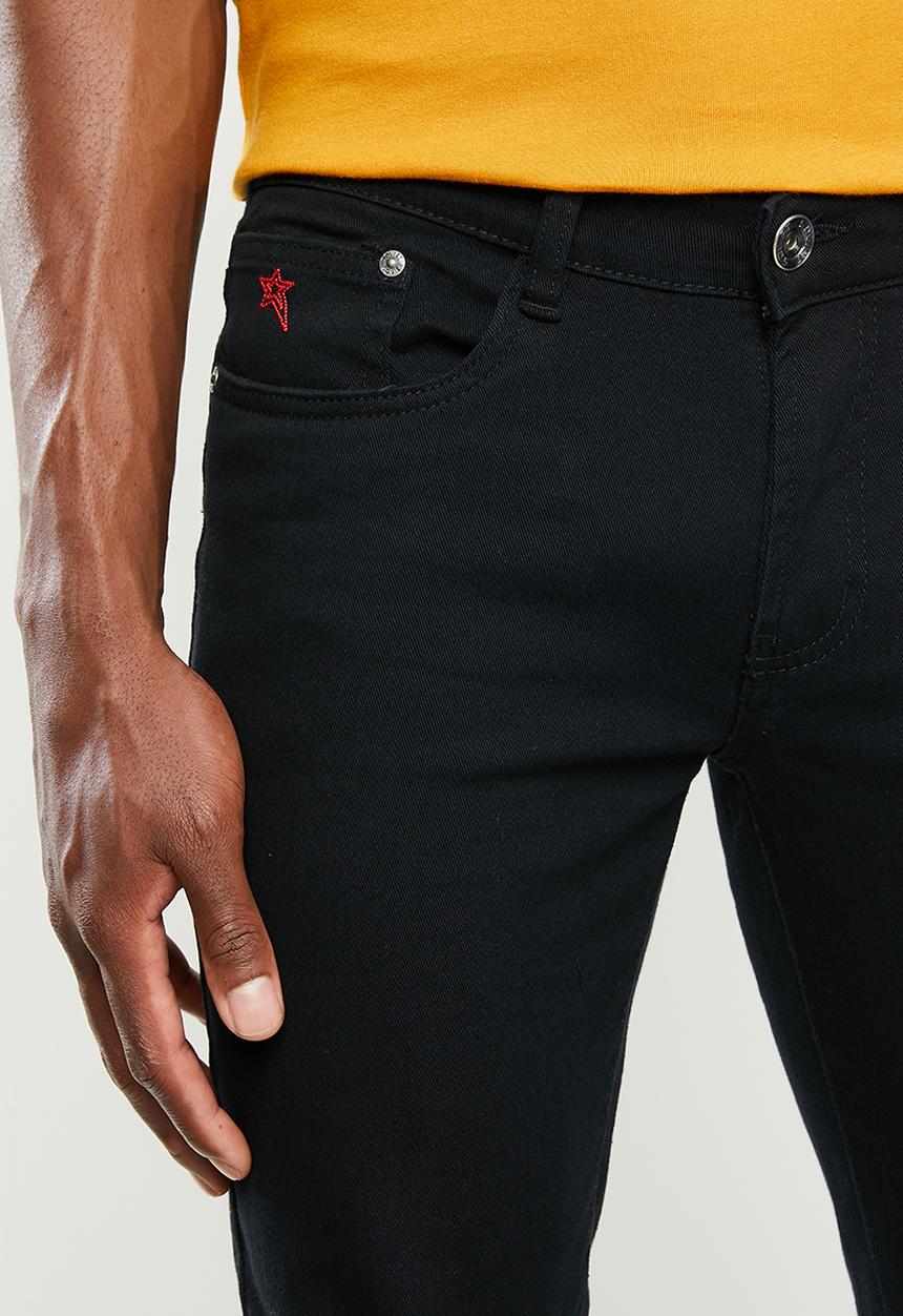 SOVIET - Strikers mens basic skinny denim - black