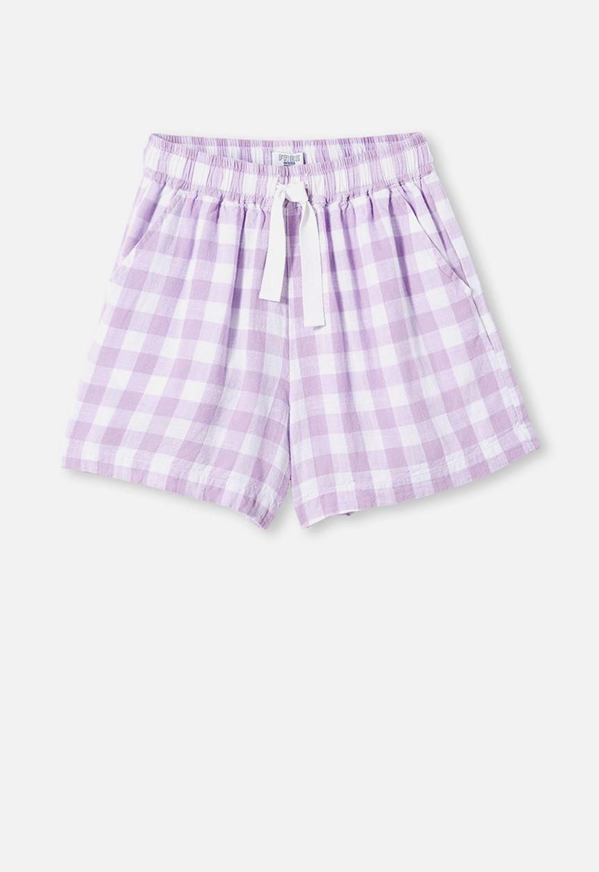 Free by Cotton On - Chelsea woven short - summer violet gingham
