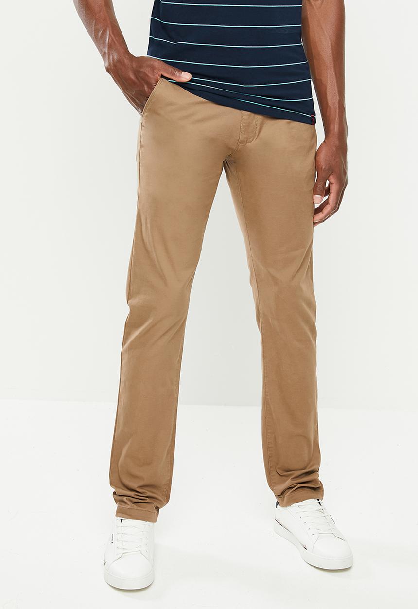 SOVIET - Beechworth mens slim leg fashion chino - brown