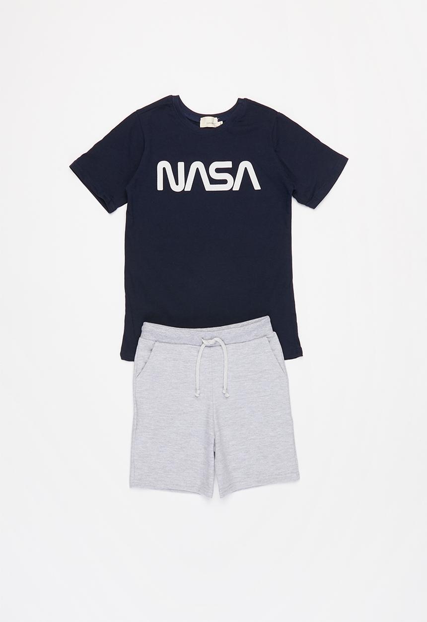 Superbalist Kids - Nasa shorts & tee set - navy & grey