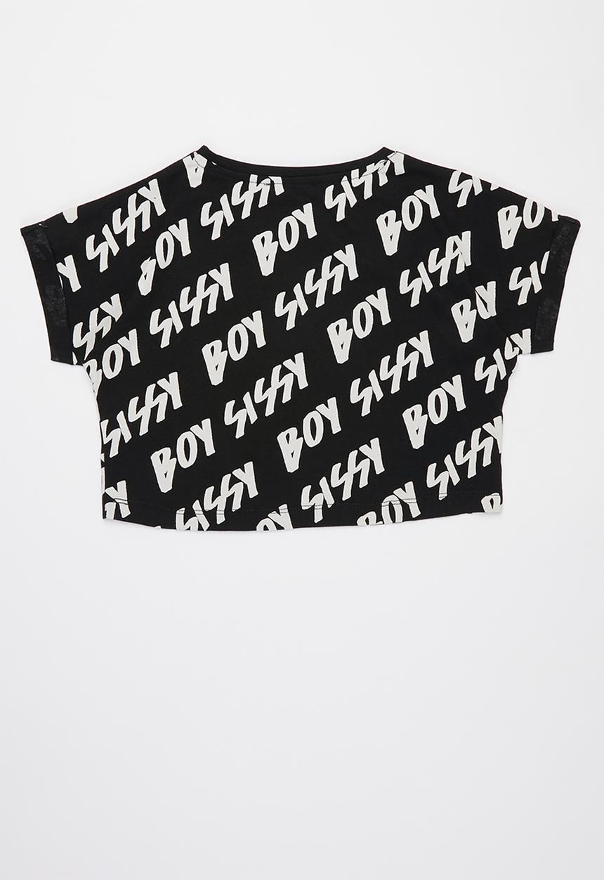 SISSY BOY - Boxy basic T-shirt - black & white