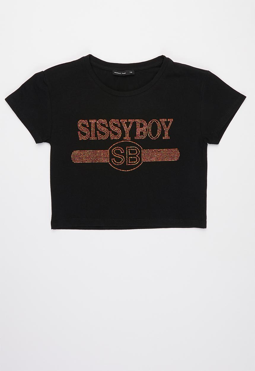 SISSY BOY - Boy crazy crop top - black