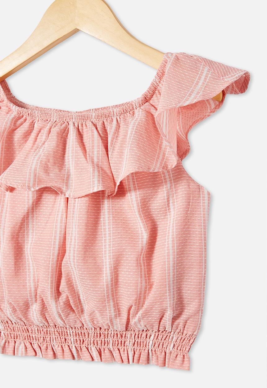Cotton On - Gemima sleeveless ruffle top - smoked salmon