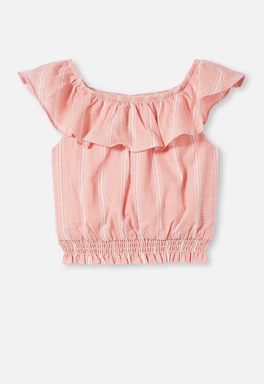 Cotton On - Gemima sleeveless ruffle top - smoked salmon