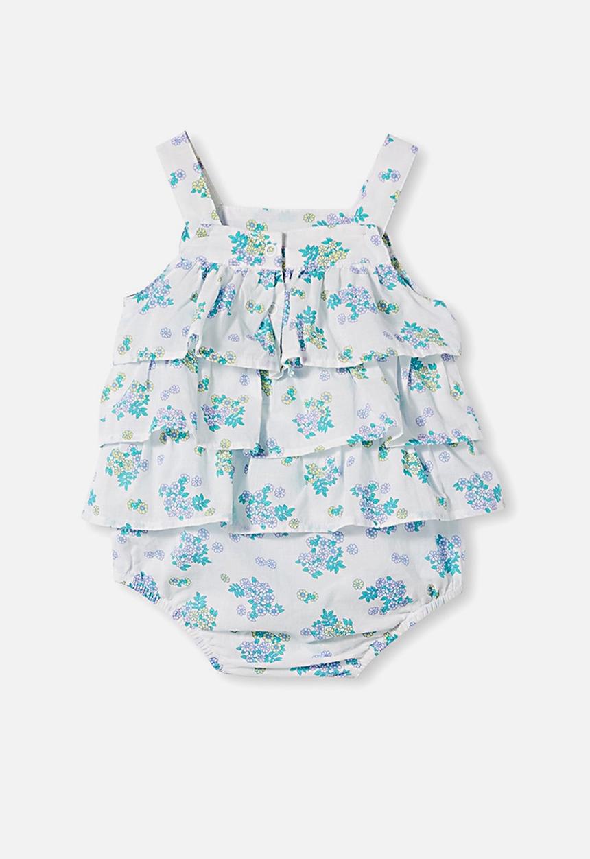 Cotton On - Tilly ruffle bubbysuit - blue