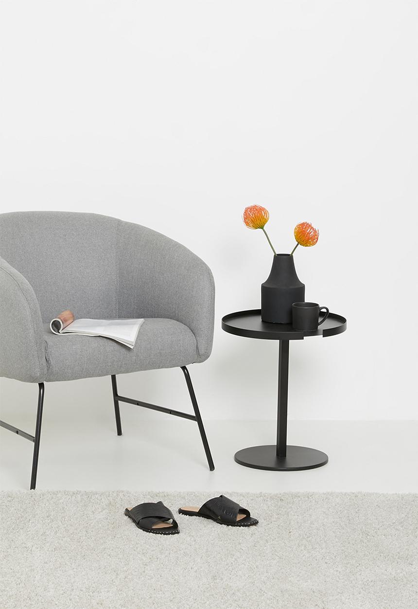 Sixth Floor - Small round  tray table - black