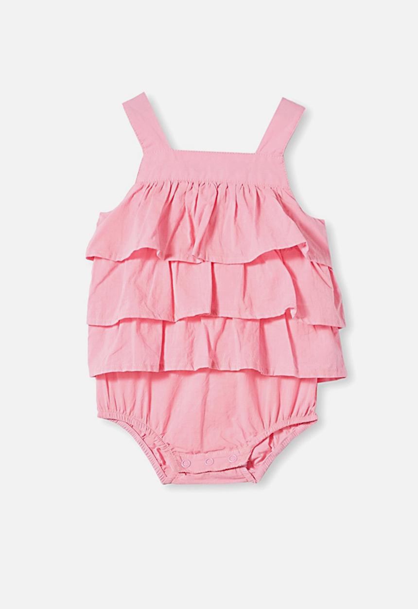Cotton On - Tilly ruffle bubbysuit - pink