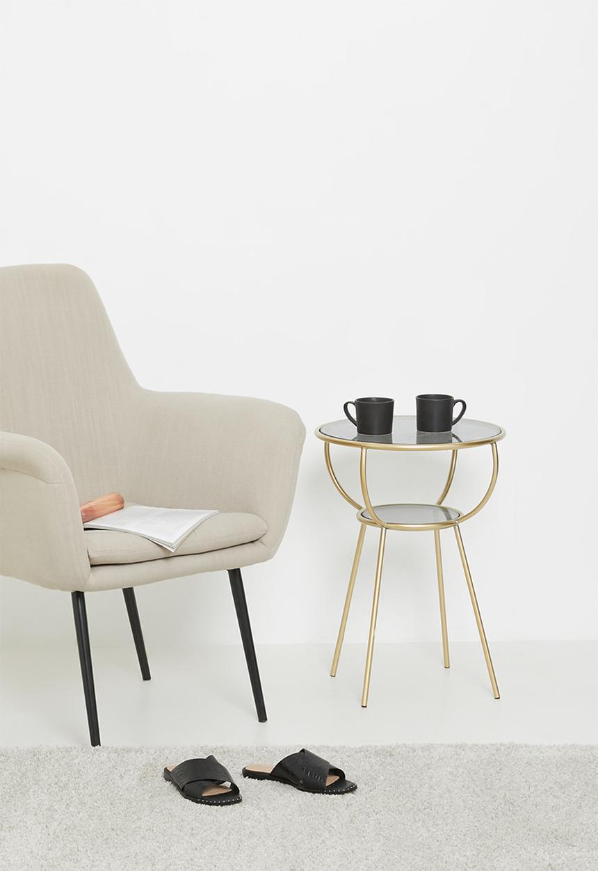 SF Collection - Petite side table - gold & smoke