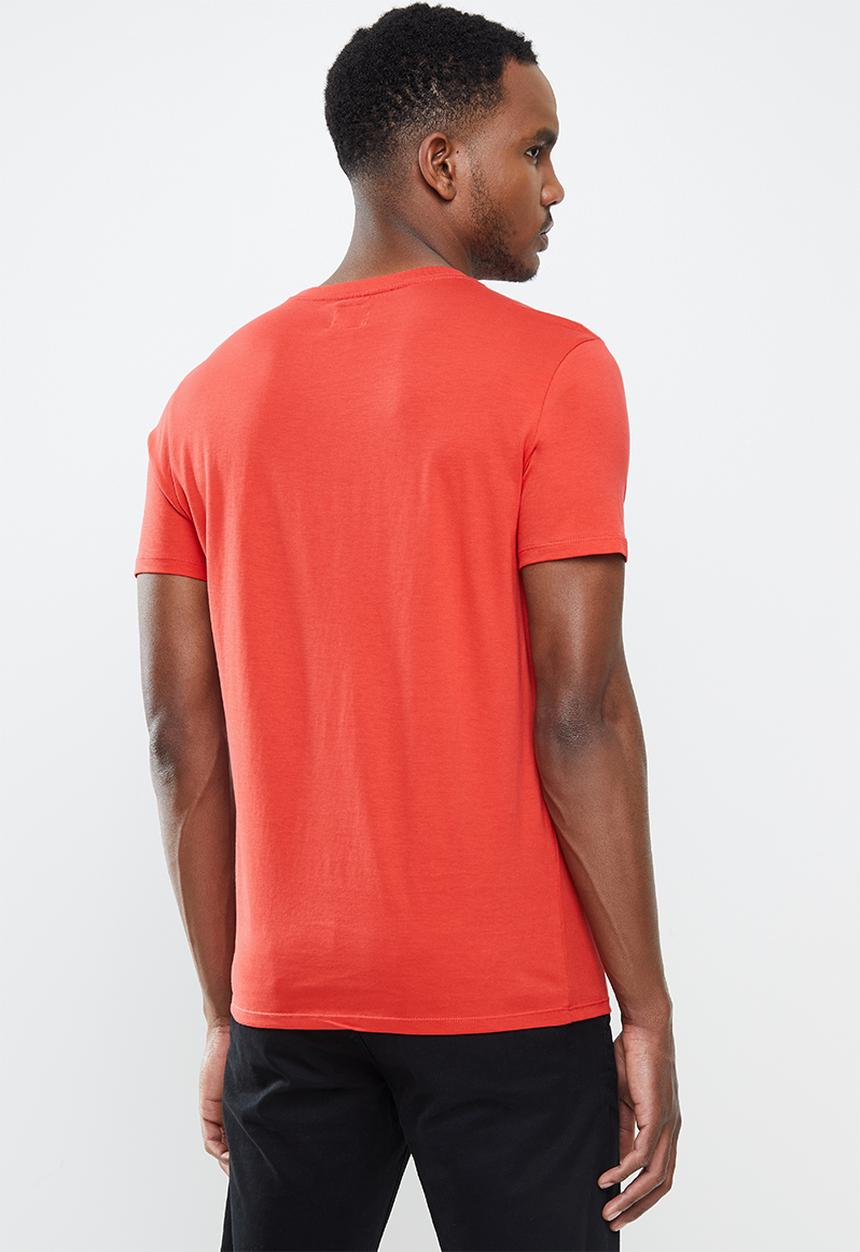 GUESS - Pima emb logo crew short sleeve tee - red