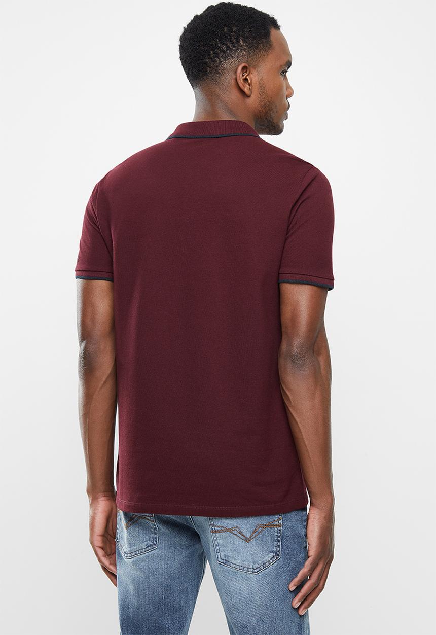 GUESS - Short sleeve Guess tipping polo - purple