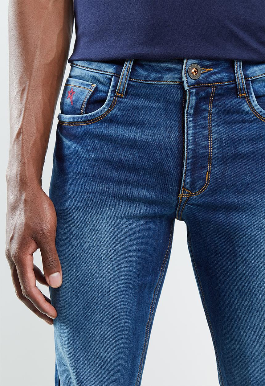 SOVIET - Commodus mens slim fit denim - blue