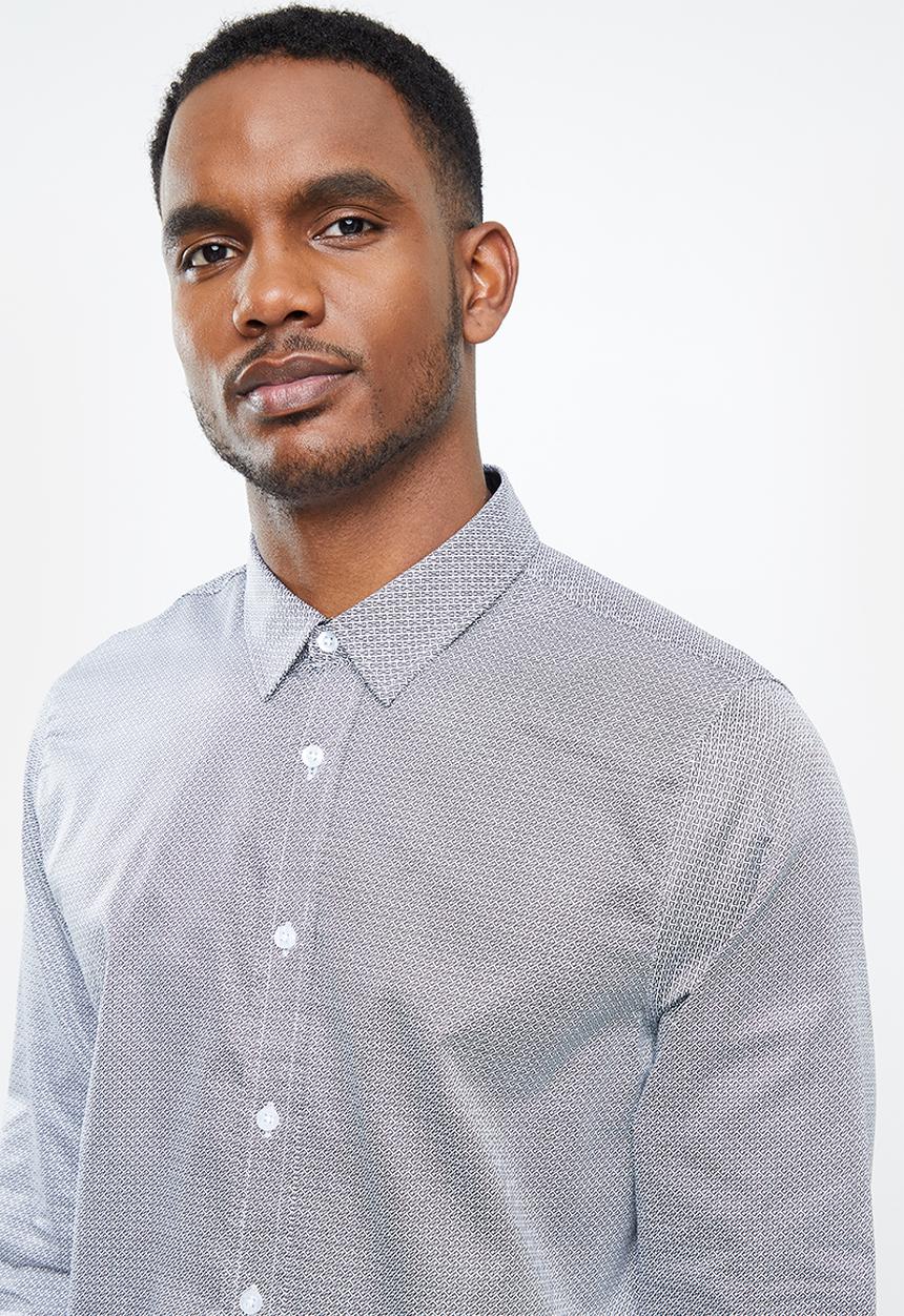GUESS - Guess long sleeve shirt - white & black 