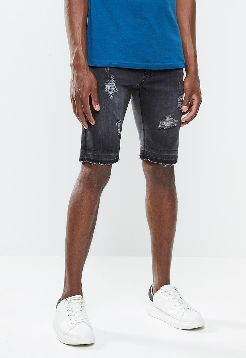 SOVIET - Brett mens denim short - black