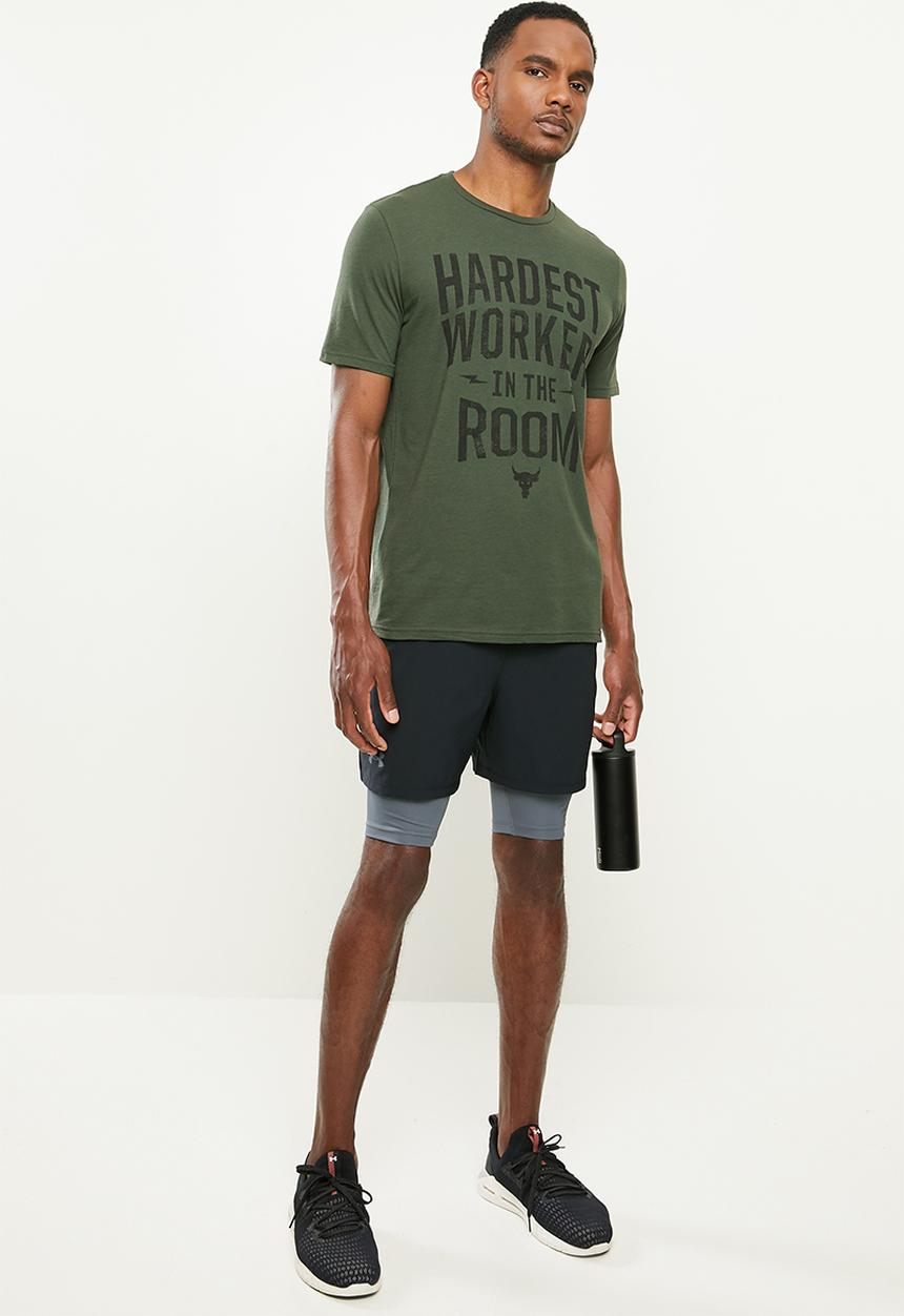 Under Armour - Under armour pjt rock hardest wrkr short sleeve tee - green