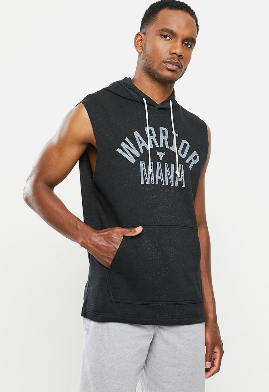 Under Armour - Project rock sleeveless terry hoodie - black