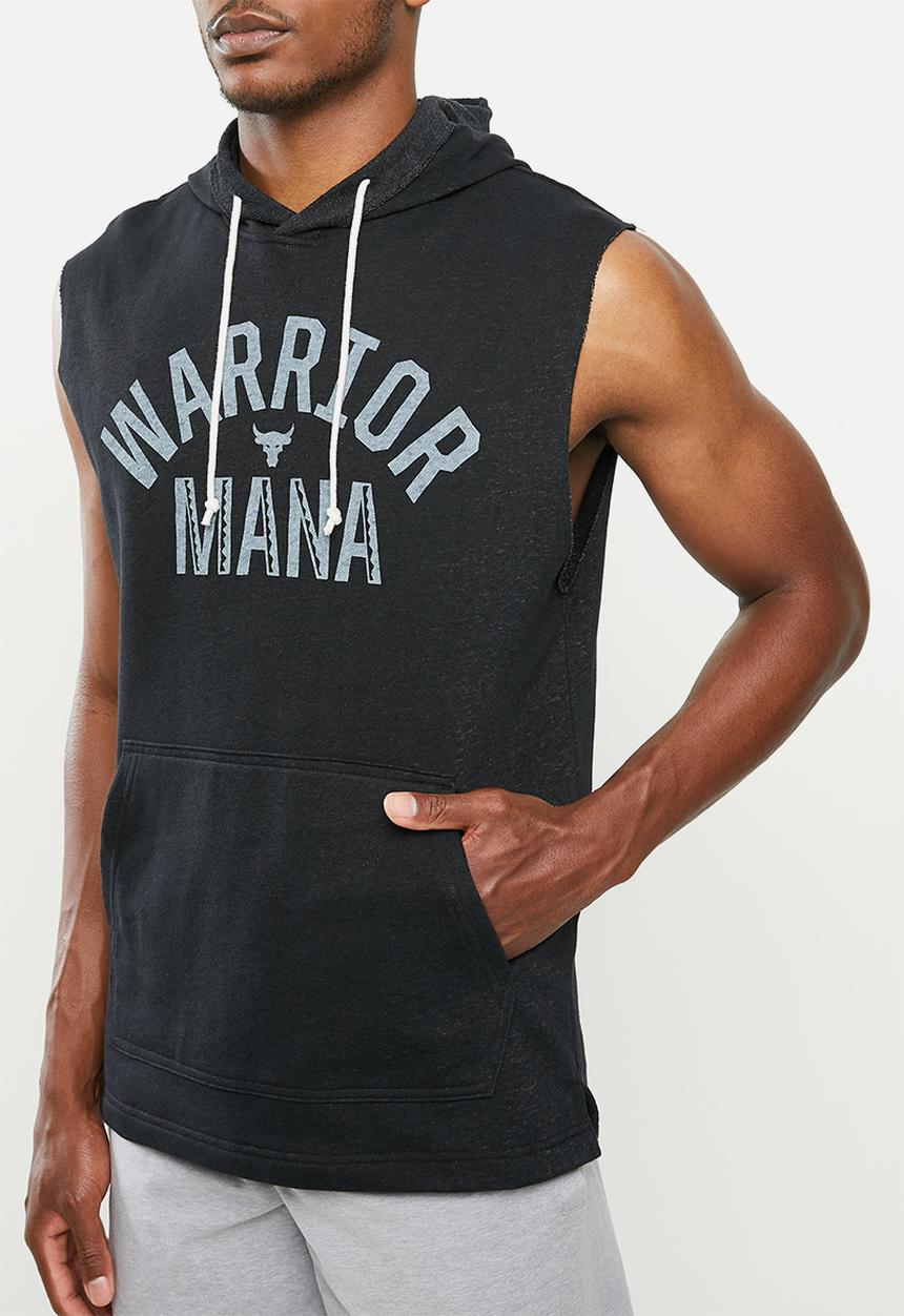 Under Armour - Project rock sleeveless terry hoodie - black