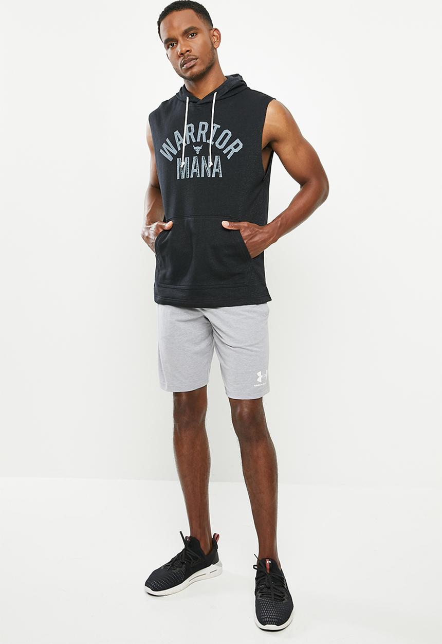 Under Armour - Project rock sleeveless terry hoodie - black