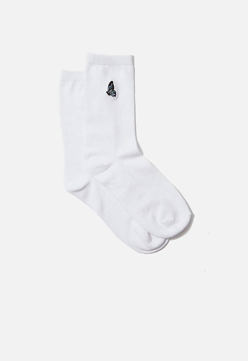Cotton On - Carrie crew sock - white