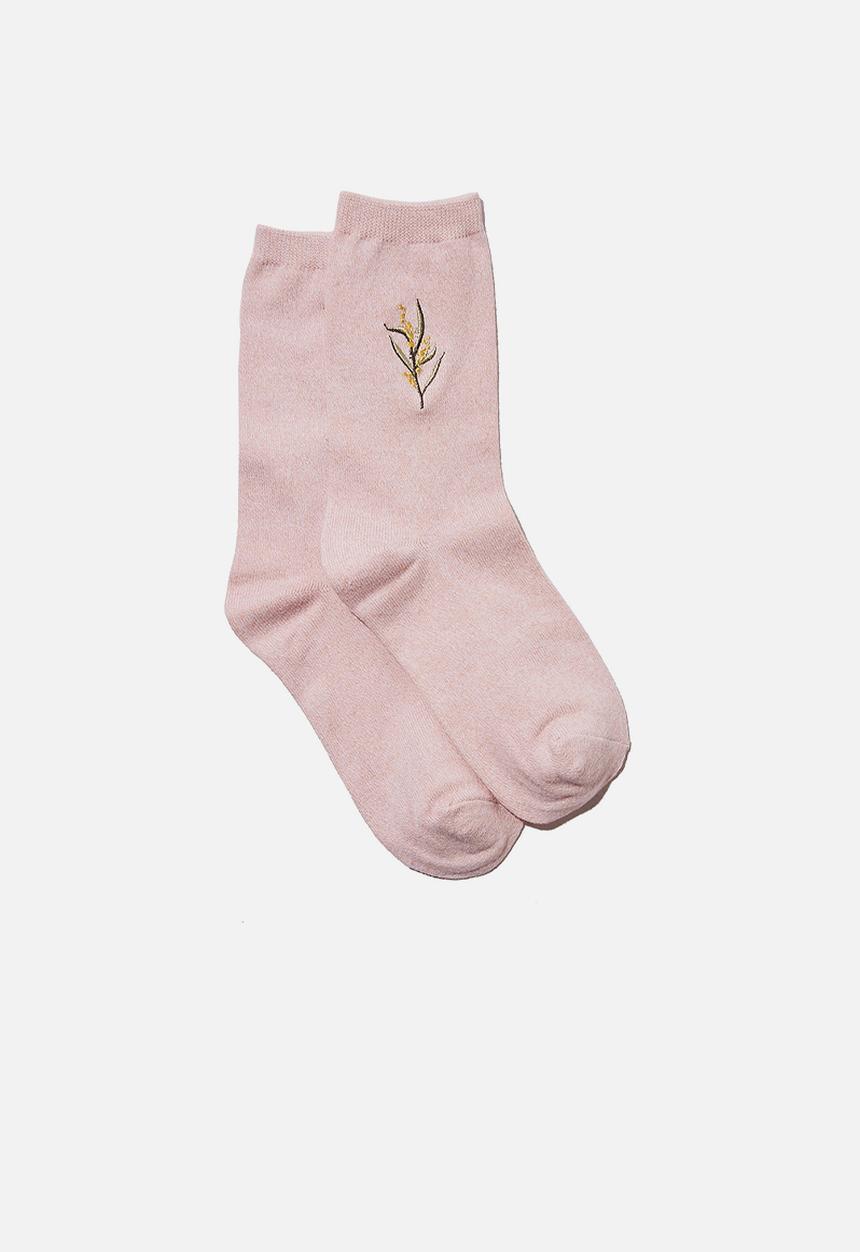 Cotton On - Carrie crew sock - blush marle wattle