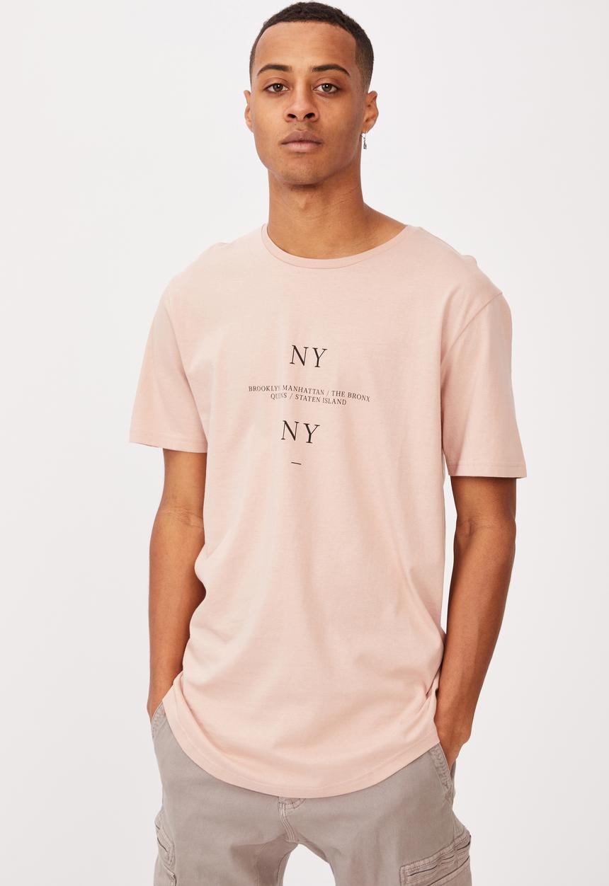 Cotton On - Longline scoop T-shirt - dirty pink