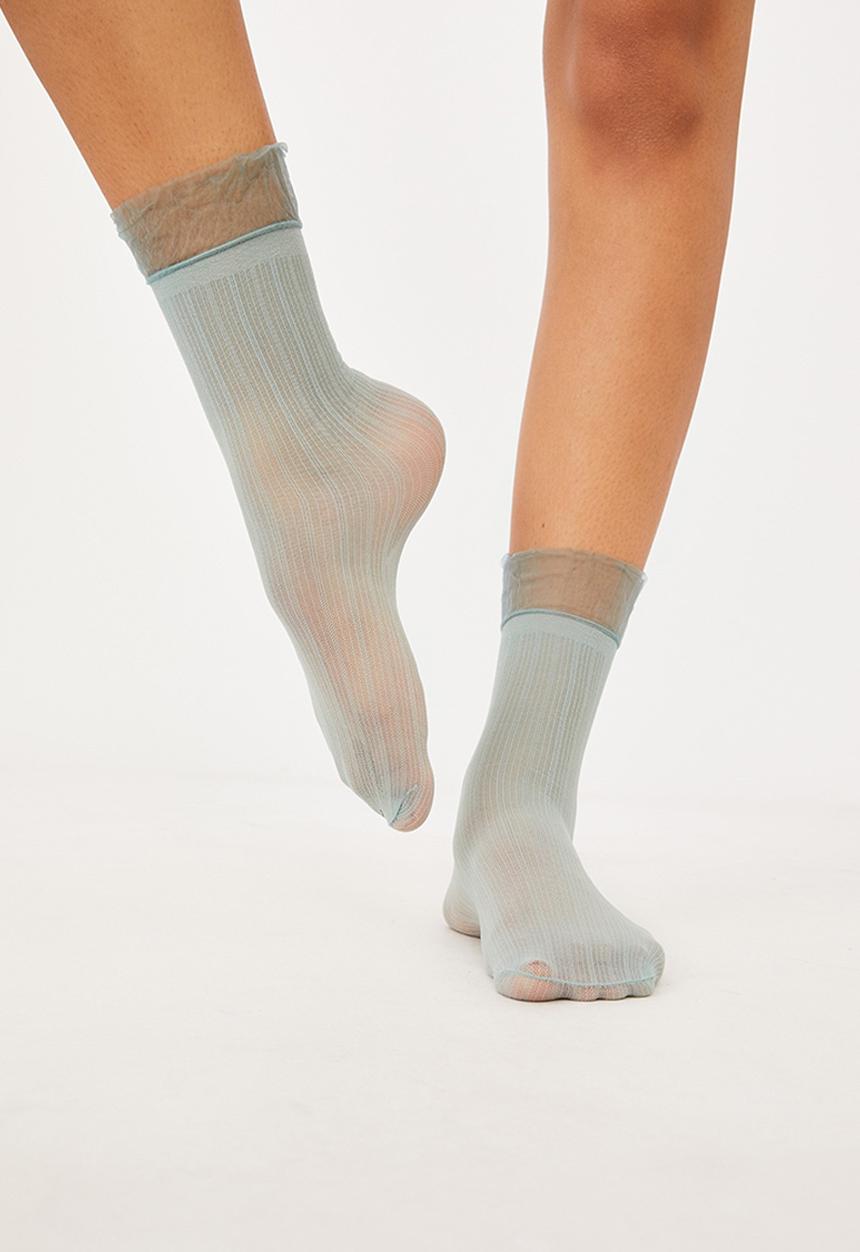 Cotton On - Sheer frilled ankle sock - jadeite