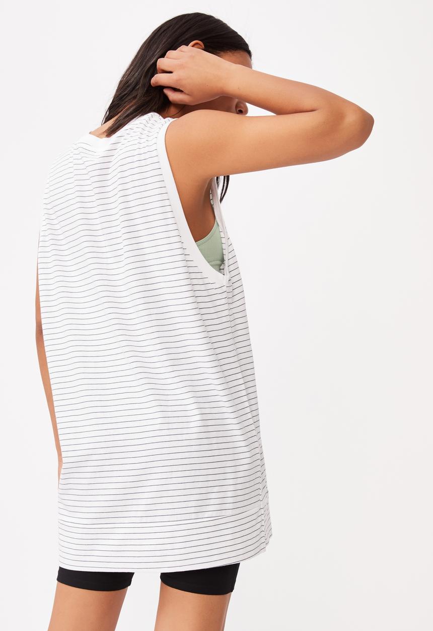 Cotton On - 90s Tank nightie - white & black 