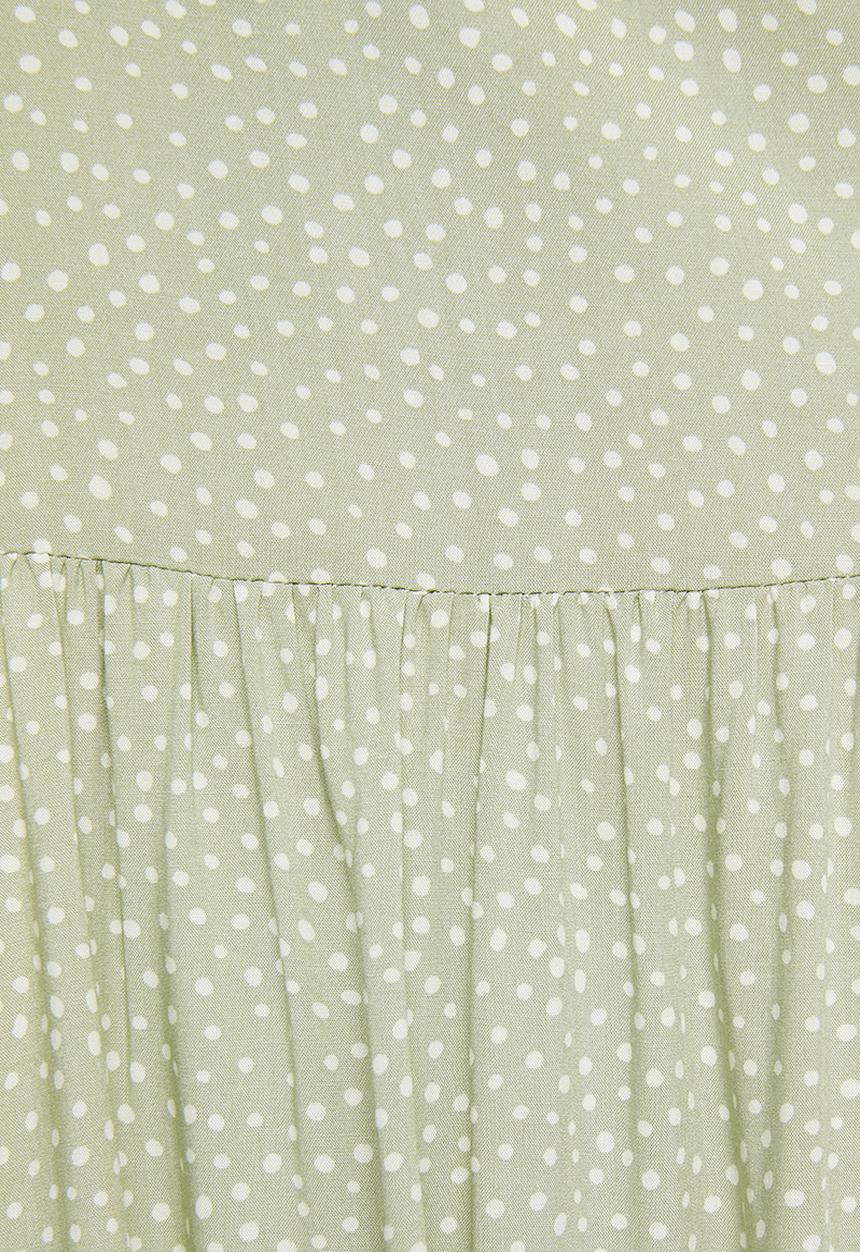 Blake - Printed tiered cami dress - green & white 