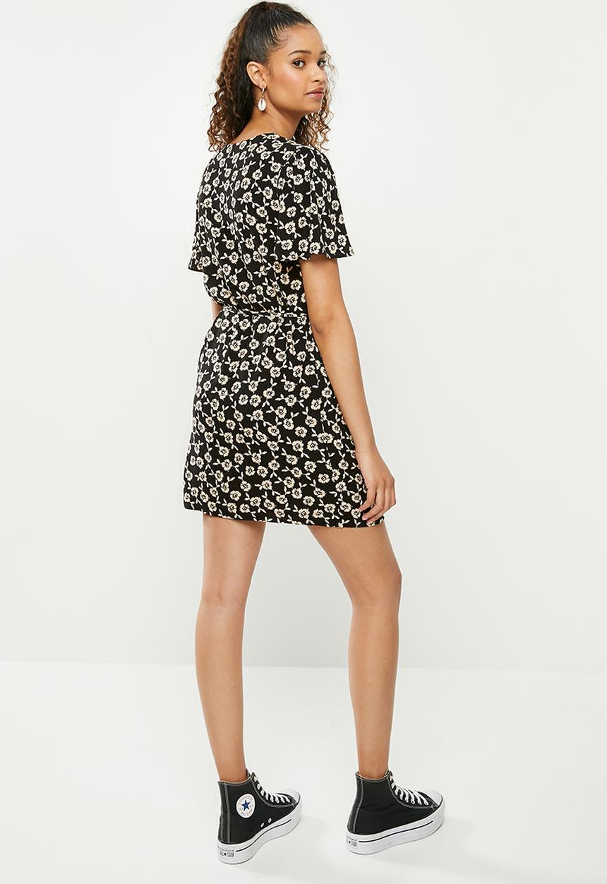 Blake - Button down mini dress - black & white 
